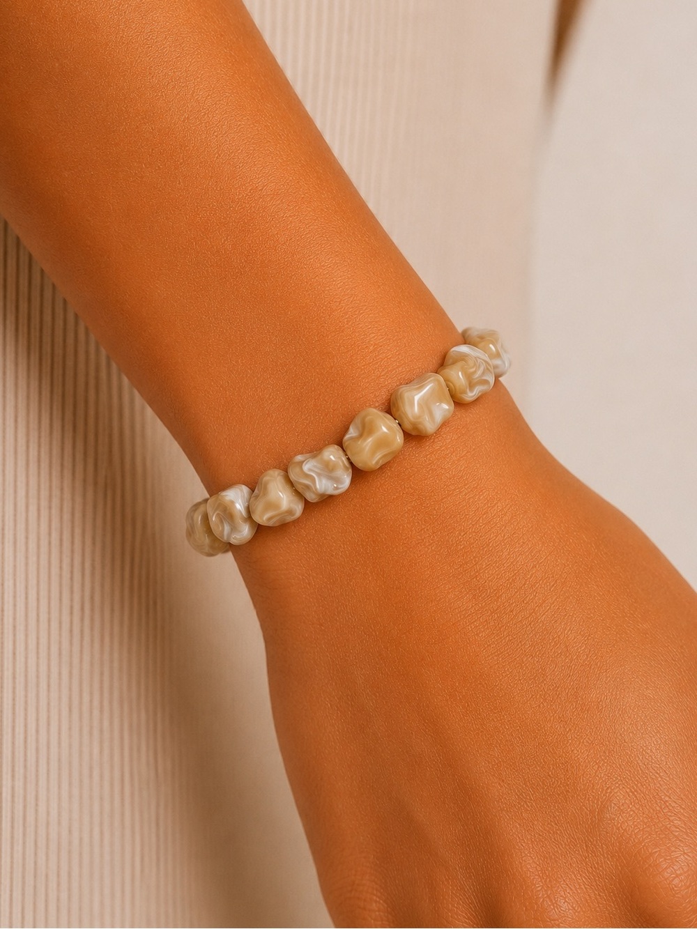 Mother of Pearl Freeform Beaded Bracelet/Anklet - Made to Order